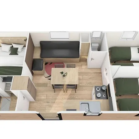 مكان تخييم Mobil-home Avec Animaux Acceptes - 6 Pers. - Api-1-52-2970 *